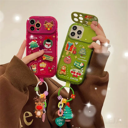 Santa Elk Hat Flip Case for iPhone