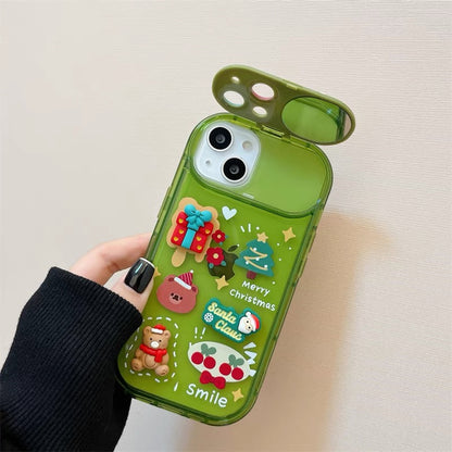 Santa Elk Hat Flip Case for iPhone